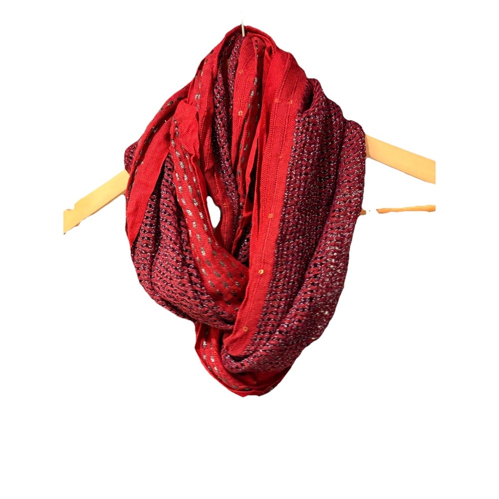 BASHA Accessories Red Multi Infinity Scarf--One Size NEW with Tags